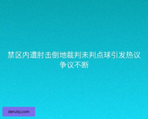 禁区内遭肘击倒地裁判未判点球引发热议争议不断